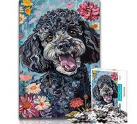 Watercolor Poodle Jigsaw Puzzles for Adults Teenagers Jigsaws Puzzle,Help The Brain Exercise Addictive Toys to Cultivate Patience Parent-child Interaction 38x26cm