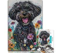 Watercolor Poodle Jigsaws Puzzles 1000 Pieces for Teenagers Gifts,Challenging Game And Family Play Wall Decoration Unique Birthday And Xmas Gifts 38x26cm