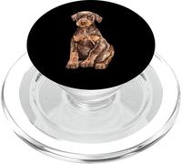 Watercolor Portrait Doberman Pinscher Puppy For Dog Owners PopSockets PopGrip for MagSafe