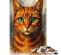 Watercolor Portrait of An Orange Cat Puzzles for Adults 1000 Piece Puzzle for Teenager Age 12 Years Up Christmas Eve Gifts 1000pcs (38x26cm)