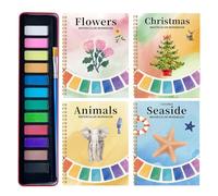 Watercolor Practice Book - Art Training Workbook, Portable Coloring Supplies, Painting Study Manual | Student Classroom Hobby Creativity Exercise Course Project Sketchbook Pack