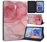 Watercolor Printed Leather slim lightweight Stand Cover Case for Samsung Galaxy Tab A 10.5 T590 T595 Case (Model: SM-T590 SM-T595), Cover with Stand Function (pink color)