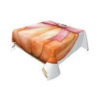 Watercolor Pumpkin With Pink Bow Table Cloth Washable Dinng Table Covers Decorative For Kitchen 60" X 60"