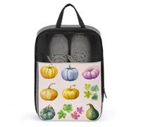 Watercolor Pumpkins Gourds Autumn Leaves Shoe Bag for Travel Daily Use Anti-dust Storage Carrier Golf Shoe Pouch