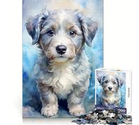 Watercolor Puppy Portrait Adults 1000 Pieces Puzzle Reasoning Practice Easy Enjoyment Premium Edges Lovely Gift (38x52cm)