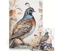 Watercolor Quail Painting 1000 Pieces Jigsaws Adults Puzzles Gifts Intellectual Fun Happy Idle Time Fine Cut Xmas Surprise (38x26cm)