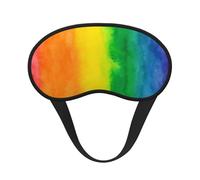 Watercolor Rainbow Composite Cloth Black Edge Eye Mask Men and Women with Elastic Band