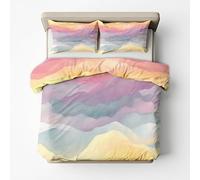 Watercolor Rainbow King Duvet Cover Set 3 Piece with 2 Pillowcases, Abstract Art Colorful Patterned Bedroom Decor Bedding, Soft Microfibre Quilt Cover with Zip I&Z114