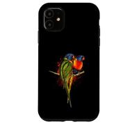 Watercolor Rainbow Lorikeet Parrots Painting Art Case for iPhone 11