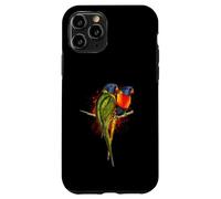 Watercolor Rainbow Lorikeet Parrots Painting Art Case for iPhone 11 Pro