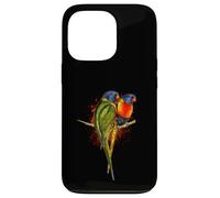 Watercolor Rainbow Lorikeet Parrots Painting Art Case for iPhone 13 Pro