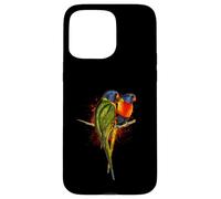 Watercolor Rainbow Lorikeet Parrots Painting Art Case for iPhone 15 Pro Max
