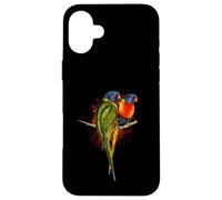 Watercolor Rainbow Lorikeet Parrots Painting Art Case for iPhone 16 Plus