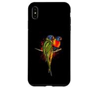 Watercolor Rainbow Lorikeet Parrots Painting Art Case for iPhone XS Max