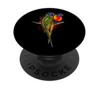 Watercolor Rainbow Lorikeet Parrots Painting Art PopSockets Adhesive PopGrip