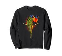 Watercolor Rainbow Lorikeet Parrots Painting Art Sweatshirt