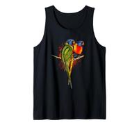 Watercolor Rainbow Lorikeet Parrots Painting Art Tank Top
