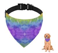 Watercolor Rainbow Mandala Dog Bandana With Adjustable Strap D Ring Dog Neckerchief Pet Bibs Triangle Pet Scarf Accessories for Dogs Puppy Dogs Cats Decor Machine Washable