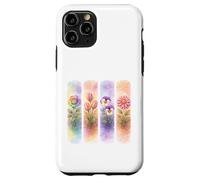 Watercolor Rainbow Rose Tulip Pansy Dahlia Blooms Case for iPhone 11 Pro