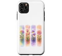 Watercolor Rainbow Rose Tulip Pansy Dahlia Blooms Case for iPhone 11 Pro Max