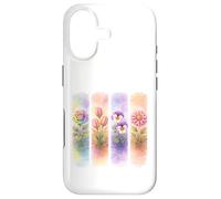 Watercolor Rainbow Rose Tulip Pansy Dahlia Blooms Case for iPhone 17