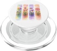 Watercolor Rainbow Rose Tulip Pansy Dahlia Blooms PopSockets PopGrip for MagSafe