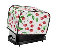 Watercolor Red Cherry Green Leaves Toaster Cover 4 Slice Toaster Cover, Dust Cover Kitchen Small Appliance Cover
