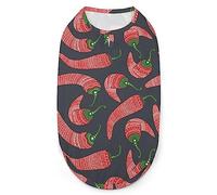 Watercolor Red Chilli Doghirtsummer Pet T-Shirtsoftleeveless Tank Top Pet Clothes formall Puppy and Cats XX-Large