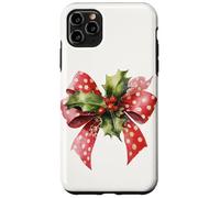 Watercolor Red Christmas Bow Holly Berries Holiday Aesthetic Case for iPhone 11 Pro Max