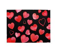 Watercolor Red Hearts Pattern,500 Pieces Puzzles for Adults-Wooden Jigsaw Puzzle for Adults Elderly