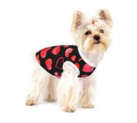 Watercolor Red Hearts Pattern,Cotton Sleeveless Pet T-Shirt Soft Stretchy Puppy Breathable Vest,L