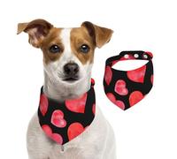 Watercolor Red Hearts Pattern,Dog Bandanas Cotton Pet Scarf Adjustable Bibs for Pet,L