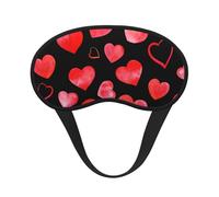Watercolor Red Hearts Pattern, Full Eye Covers Light Blocking Eye Masks Blackout Sleep Eye Muffs
