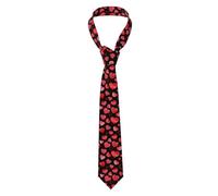 Watercolor Red Hearts Pattern,Mens Ties Neckties Polyester Novelty Skinny Tie For Wedding Party