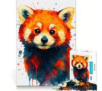 Watercolor Red Panda 1000 Pieces Puzzles for Teenagers Mind Boost Fun High Accuracy Cutting Craft Calming Mental Break Activity (38x52cm)