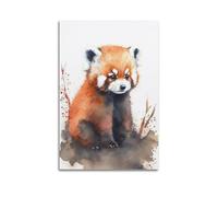 Watercolor Red Panda Wall Art, Artistic Decor Artistic Wall Mural Modern Hanging Decor Poster12x18inch(30x45cm)