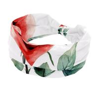 Watercolor Red Rose Flower Banquet Wide Headbands for Women, Yoga Workout Head Bands Wide Elastic Hair Bands for Washing Face Makeup