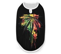 Watercolor Reggae Weed Dog Shirt Sleeveless Pet Clothes Summer T-Shirts Tank Top for Small Puppy Cat