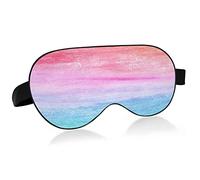 Watercolor Retro Pattern in Rainbow Colors Eye Masks Cover Blocks Light Sleep Mask Shade Cover Blindfold Relaxing Eyeshade Cover with Adjustable Head Strap for Men Women Kids