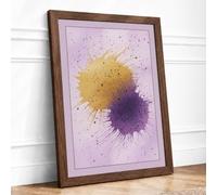 Watercolor Reverie Abstract Framed Wall Art Print A1 (84.1×59.4cm) Walnut, Wall Decor for Living Room, Bedroom, Office & Home, Ready to Hang, Art Gift
