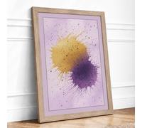 Watercolor Reverie Abstract Framed Wall Art Print A3 Oak