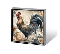 Watercolor Rooster Lapel Pin Fashion Brooch Pin Cute Button Badges Square Button Pins Enamel Pins Metal Pinback for Hat Shirt Clothing Bags Decoration