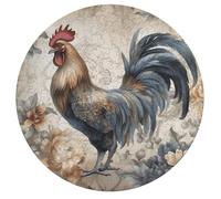Watercolor Rooster Personalized Jigsaw Puzzles, 195Pcs Custom Wooden Jigsaw Puzzle Round Puzzle Gift Adult