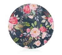 Watercolor Roses Tempered Glass Cutting Board Heat Resistant for Bread Meat Fruit 20 cm