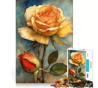 Watercolor Roses︰ Yellow And Red Bloom 1000-piece Puzzle for Teenagers Mind Skill Fun Uniform Size Precise Pieces Relaxing Indoor Group Activity (50x75cm)