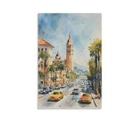 Watercolor San Diego Painting, California US Cities La Jolla Print Poster 16x24inch(40x60cm)