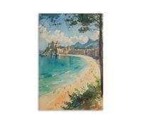 Watercolor San Sebastian Painting, Spain Donostia Poster 08x12inch(20x30cm)