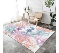 Watercolor Sea Turtle Area Rug 80 x 150 cm Washable Floor Rugs Doormat Living Room Home Decor, Soft and Plush Carpets Area Mats for Kids Boys Girls Bedroom Turquoise