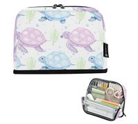 Watercolor Sea Turtles Pastel Pencil Case Zipper Pencils Pouch Pencil Bag Storage Cute Pen Pouch Girls Art Kids Back to School Supplies Organizer