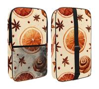 Watercolor Seamless Orange Slices on Creamy Background Pickleball Paddle Cover with Mesh Pocket for Accessories, Fits 2 Paddles and 4balls